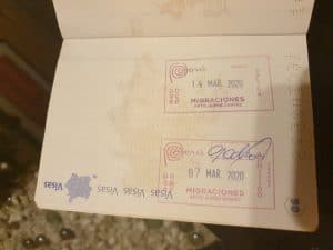 Image of the first LDR Story. My passport stamped when I arrived in Peru, when I met my girlfriend from a distance for the first time